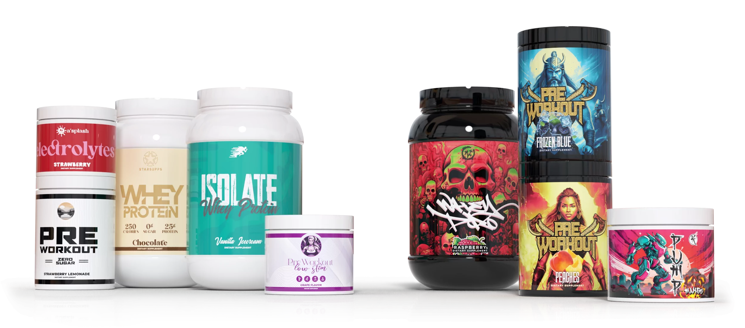 Supplement label examples: Basic (Left) and Premium (Right)